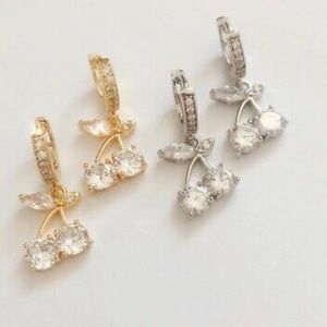 NEW Sterling Silver Cherry 🍒 Earrings